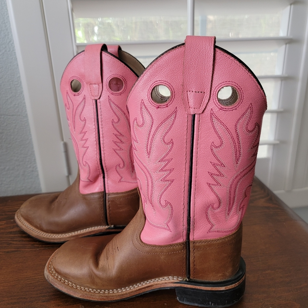 Old West Little Girl's Pink Cowgirl Boots Sz 1 - Picture 3 of 9